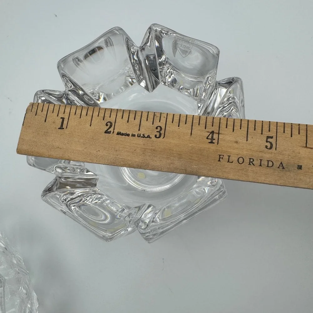 Set of 2 Crystal Glass Bowls Candy Dishes Trinket Dishes Serving‎ Bowls